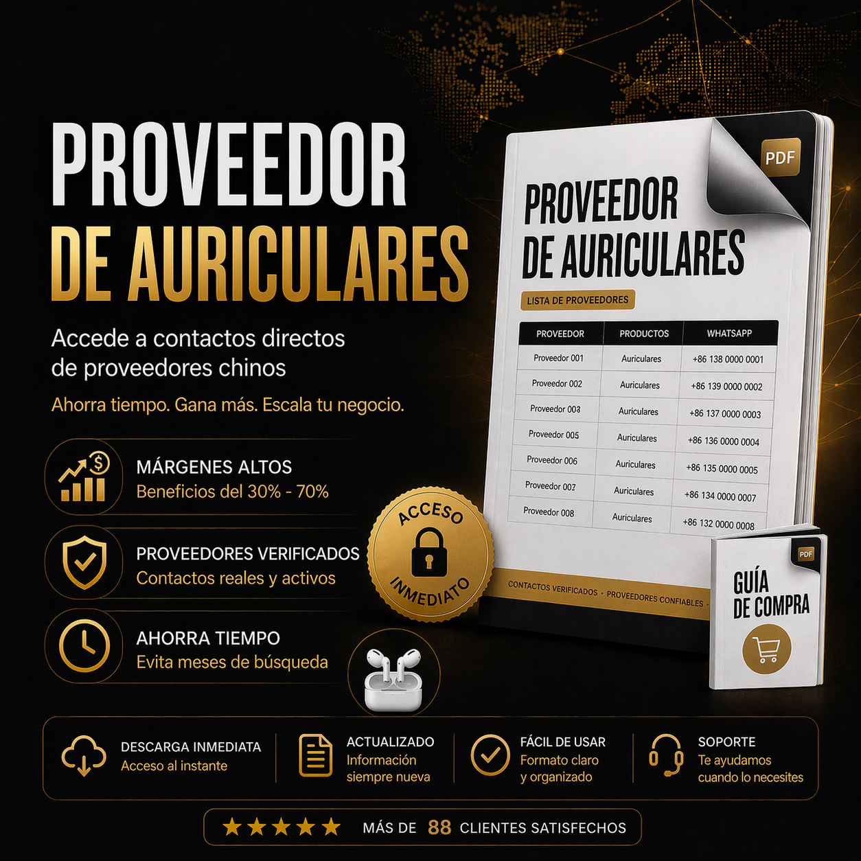 PROVEEDOR AURICULARES + GUÍA